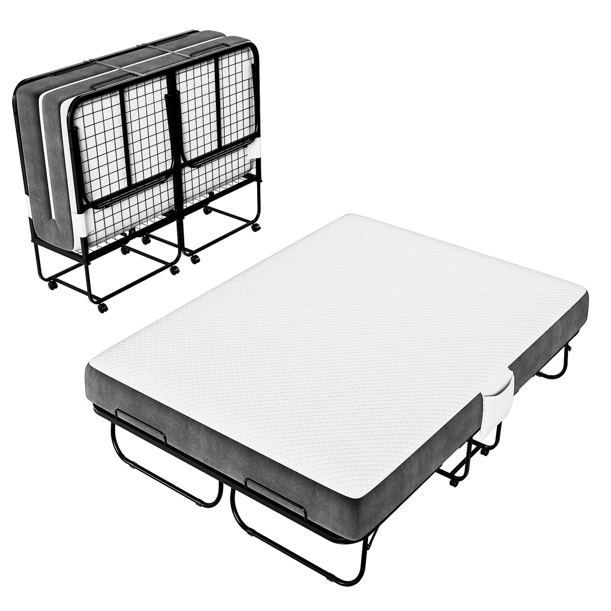 Full Size Folding Bed with Memory Foam Mattress P436