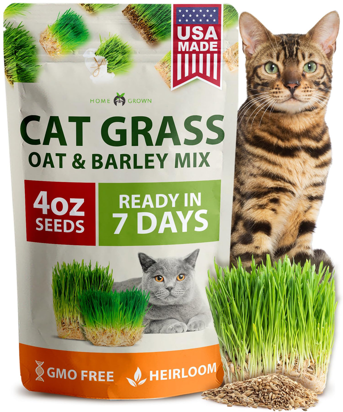 Cat Grass Seeds 4 oz Oat & Barley Mix A863