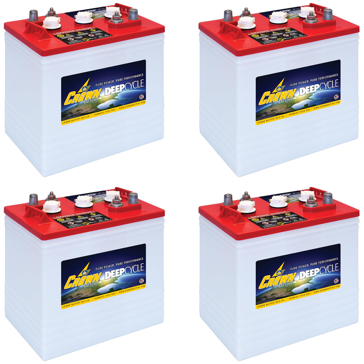 6V 235Ah Flooded Lead Acid Deep Cycle Battery Pack of 4 S871200