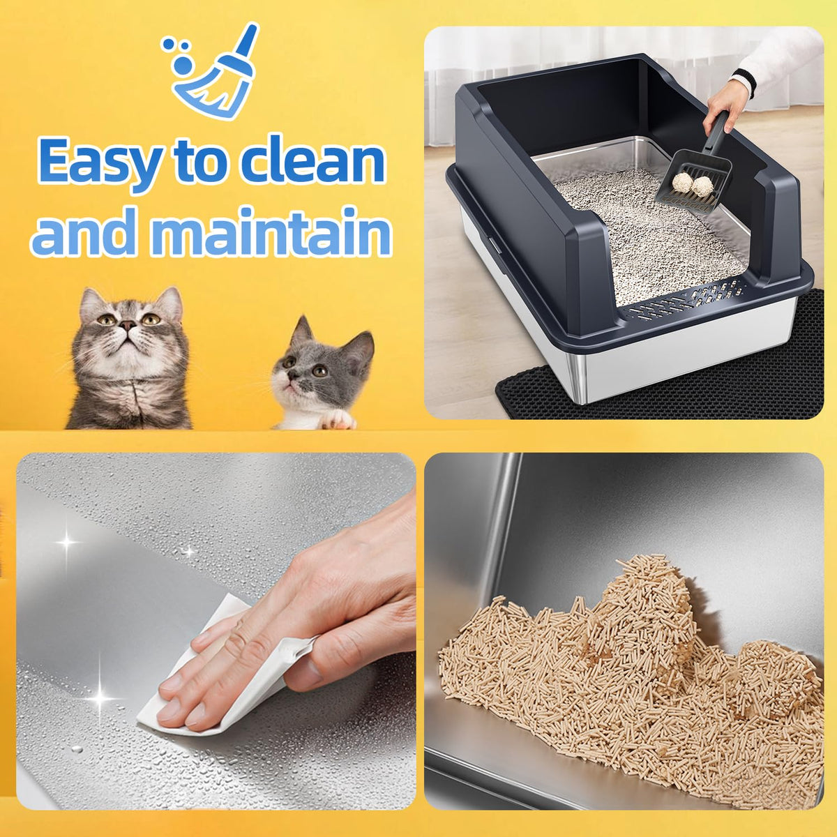 XXXL Stainless Steel Litter Box R4199