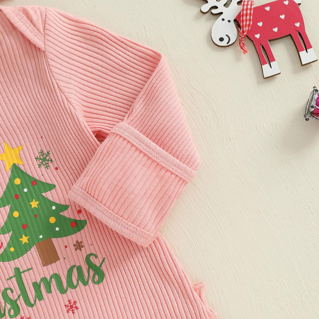 Christmas Tree Long Sleeve Romper Jumpsuit R525