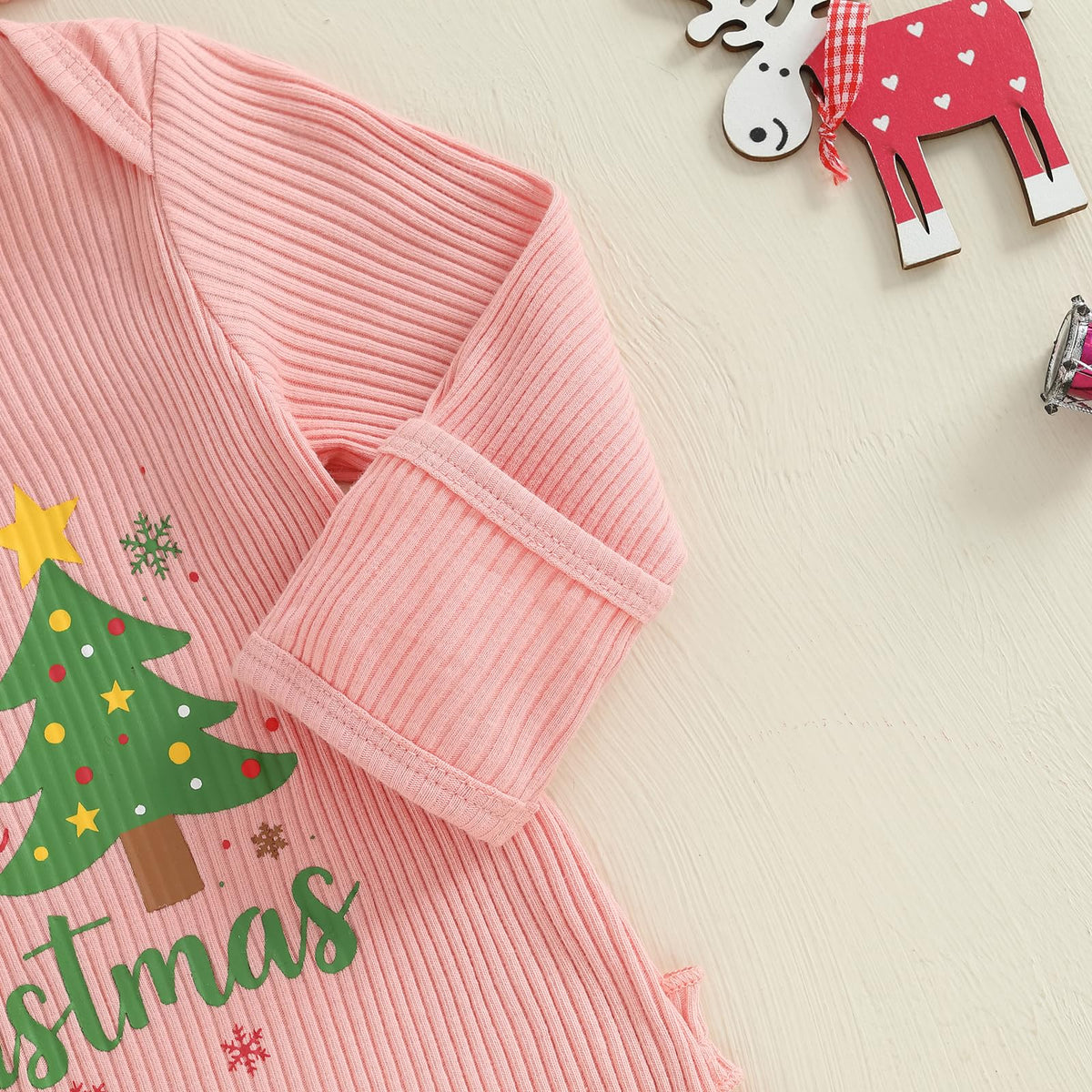 Christmas Tree Long Sleeve Romper Jumpsuit R525