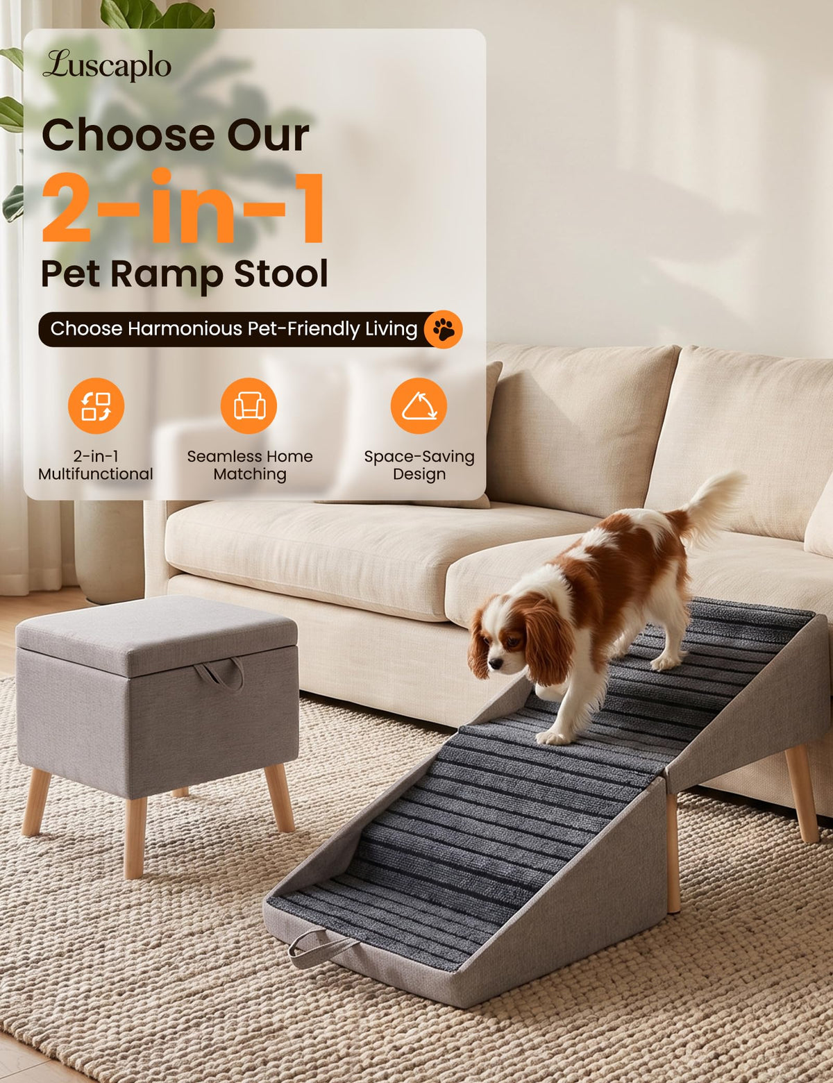 Dog Ramp and Pet Stairs 19" H X206