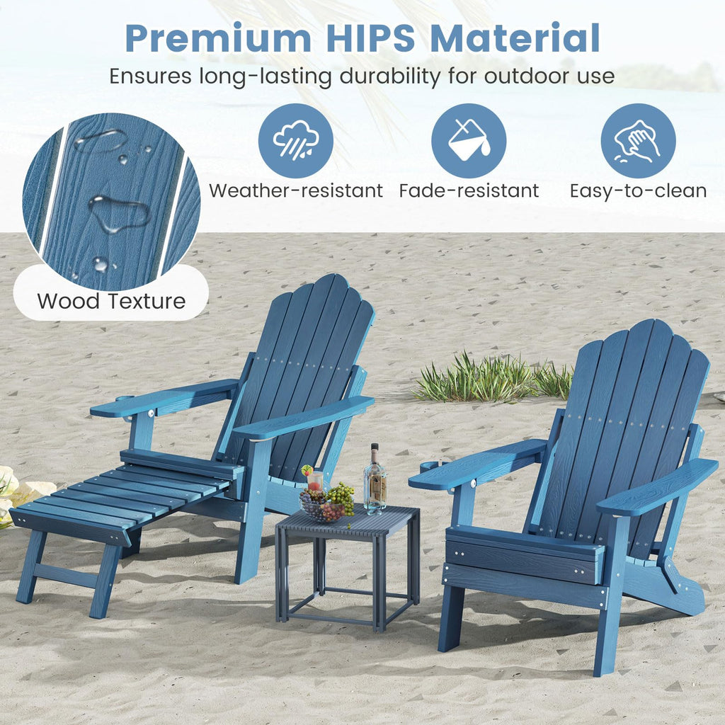 Folding Adirondack Chair with Adjustable Backrest and Ottoman D37199