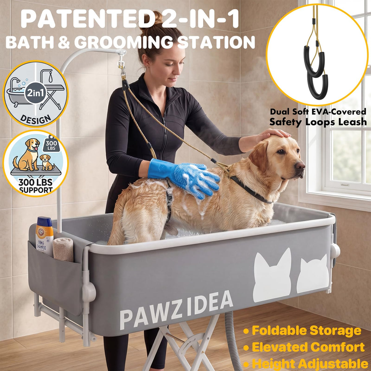 2-in-1 Dog Bathtub & Grooming Table P4362