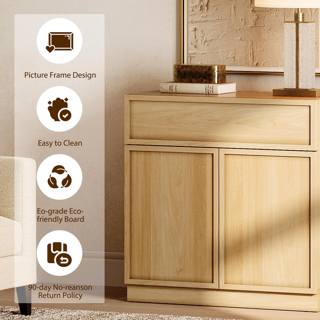 Oak TV Stand with 8 Doors and Drawers J4462