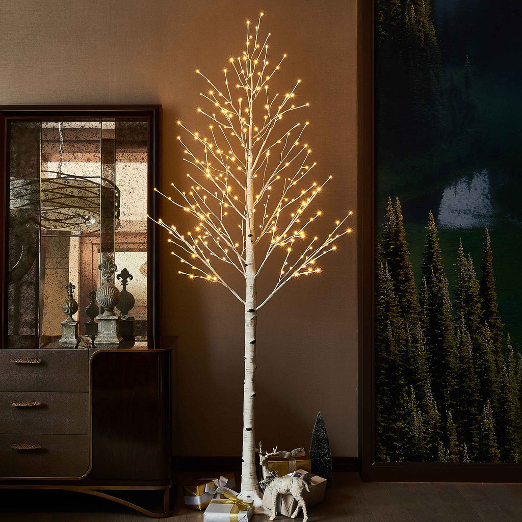 Lighted Birch Tree 8FT 240 Warm White Lights L832