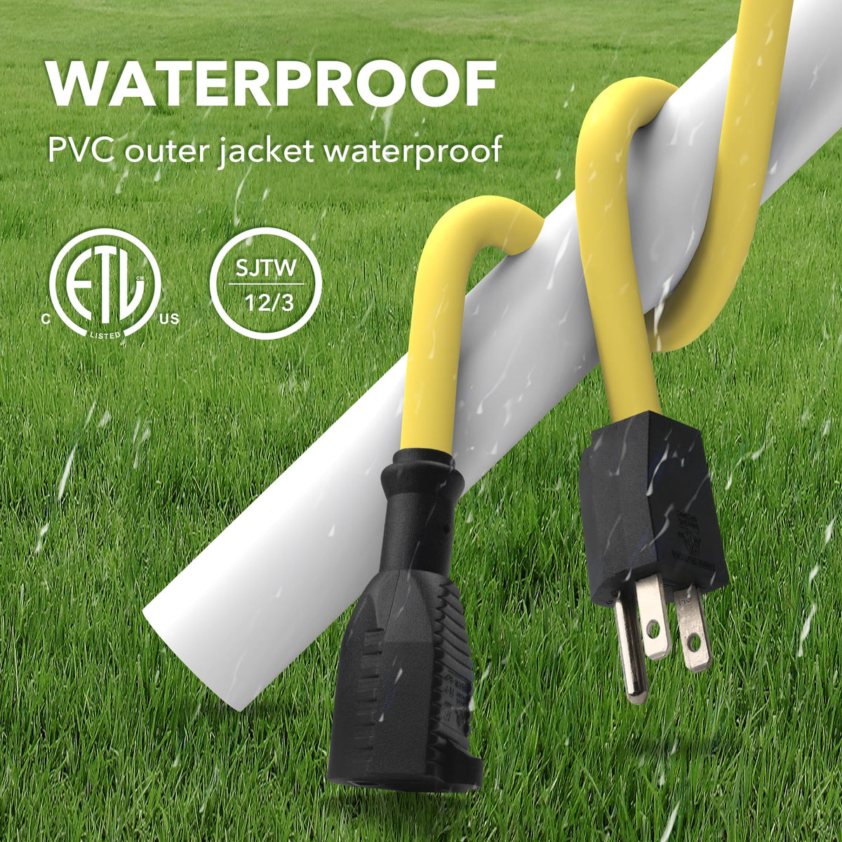 3ft 12/3 SJTW Heavy Duty Outdoor Extension Cord Y284888
