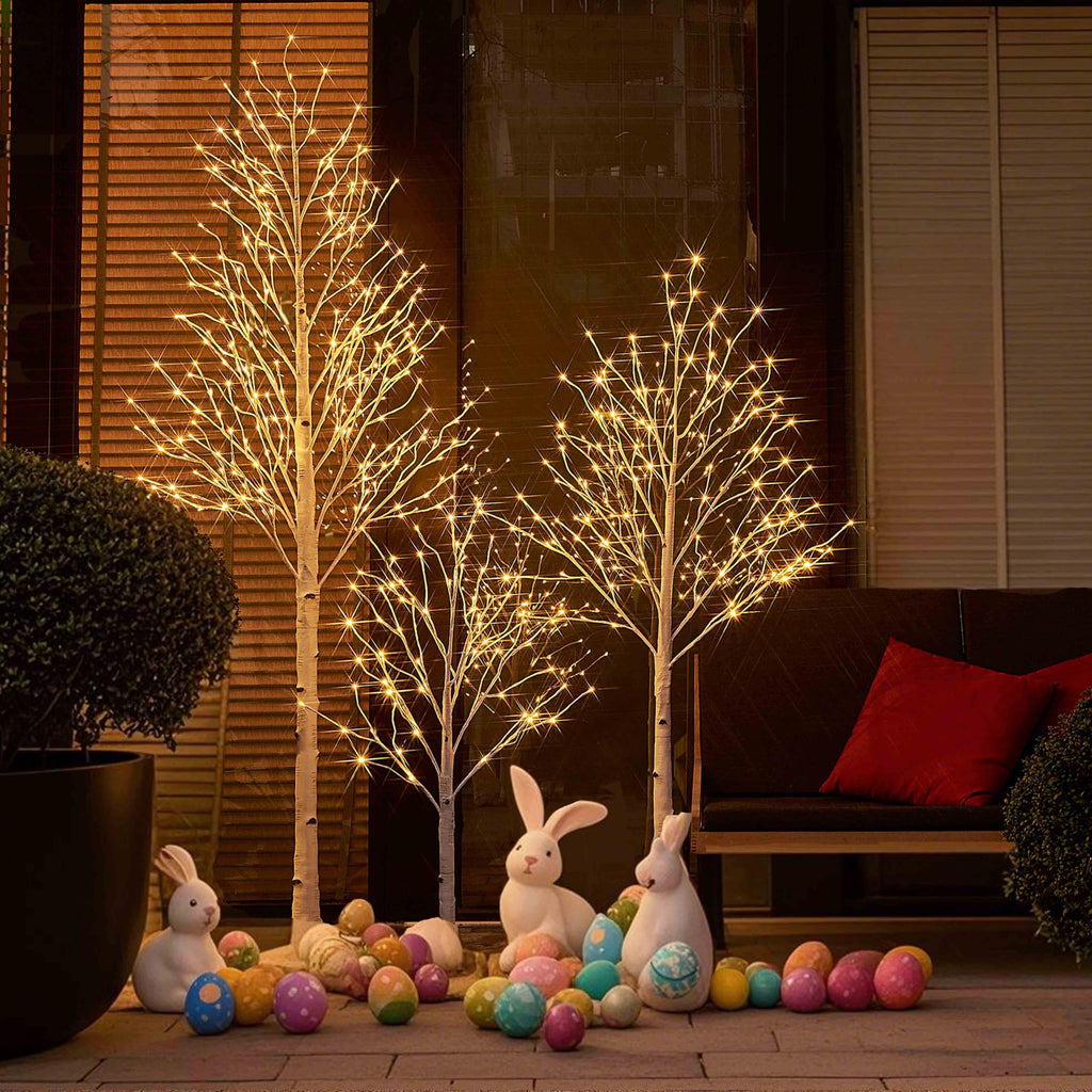Lighted Birch Tree 8FT 240 Warm White Lights L832