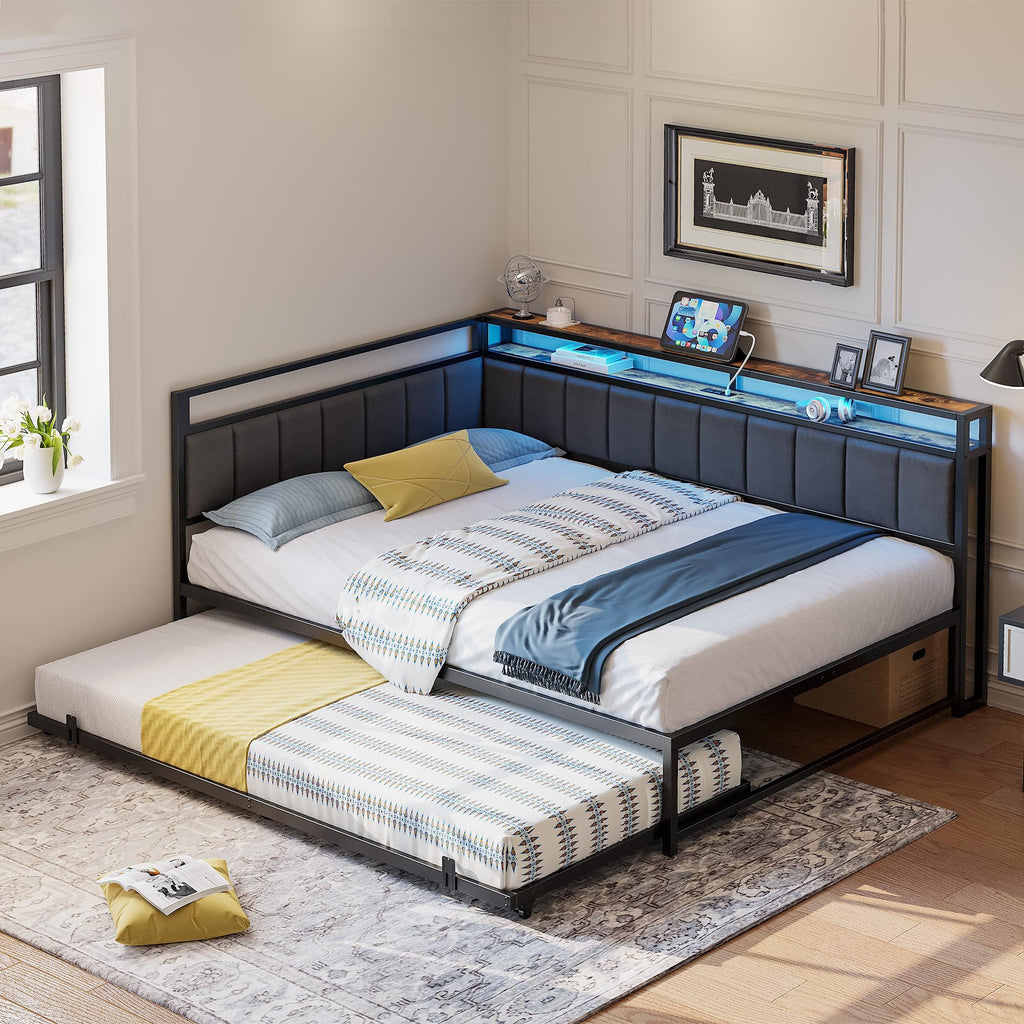 Black Full Daybed with Trundle D3601