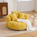 43" Mustard Yellow Corduroy Beanbag Sofa with Memory Foam P188004