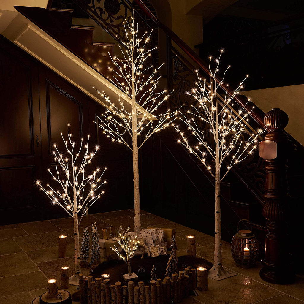 Lighted Birch Tree 8FT 240 Warm White Lights L832