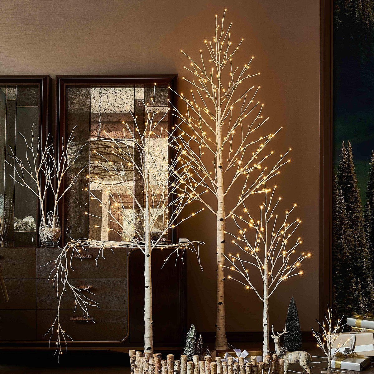 Lighted Birch Tree 8FT 240 Warm White Lights L832